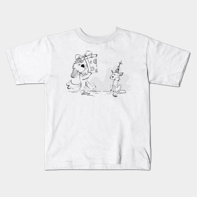 Birthday Present for Kitty Kids T-Shirt by Jason's Doodles